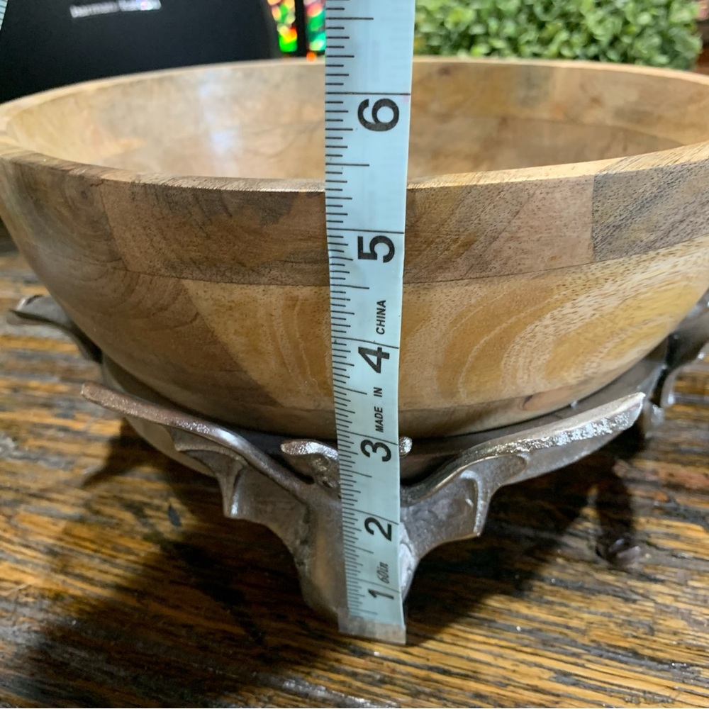 Wood Bowl Bat Halloween Candy Dish Treats New Party Decor - Picture 13 of 13